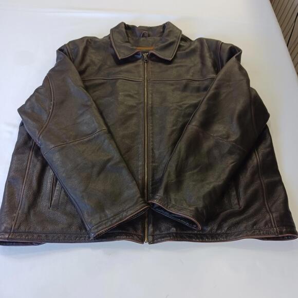 Vtg G-lll G3 Apparel M Brand Men's Leather Jacket Brown Sz 2XL Soft Y2K Hipster - Picture 10 of 16